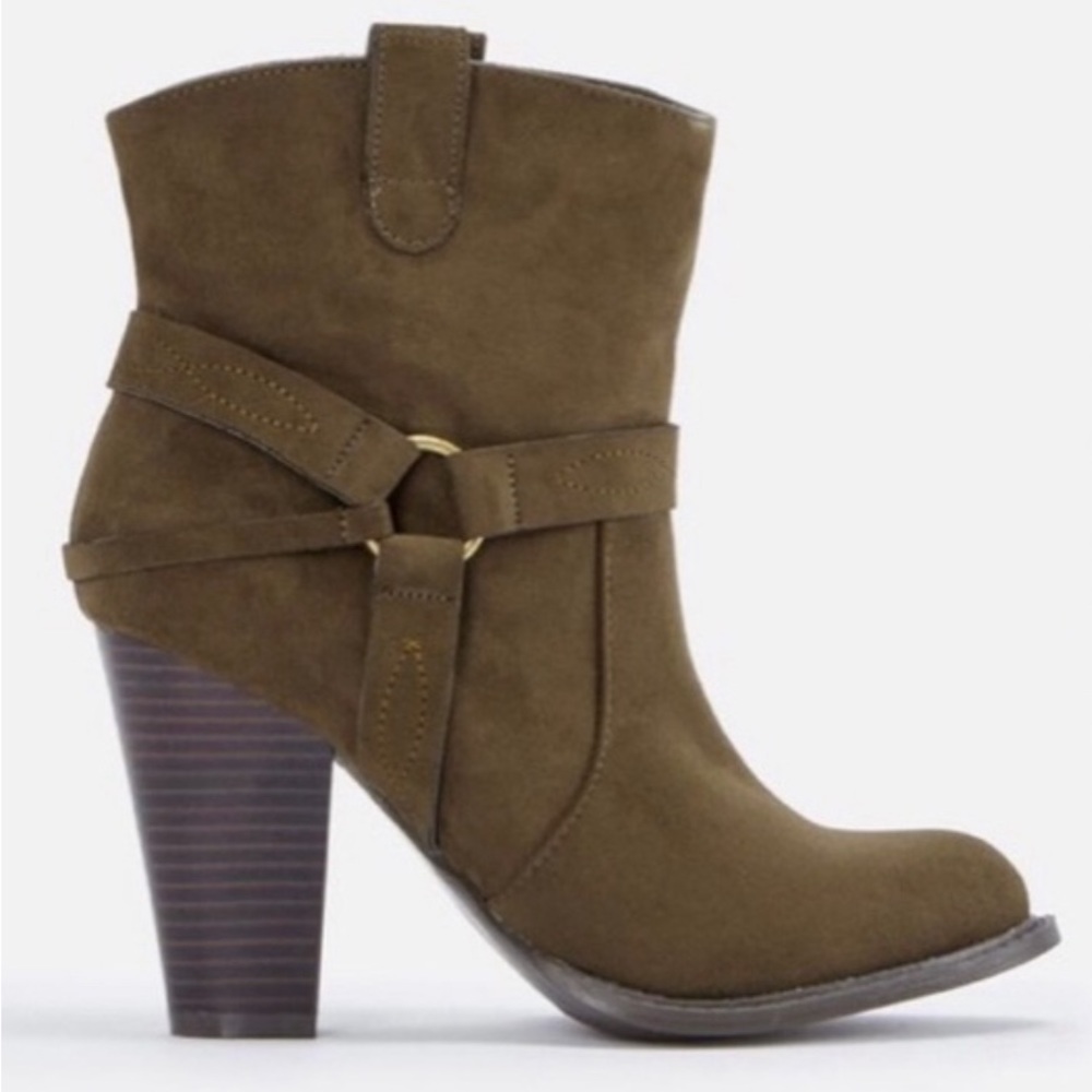 New Western Bootie Olive Justfab 11